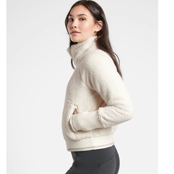 ATHLETA | Tugga Sherpa Cream Jacket Large - Picture 2 of 5